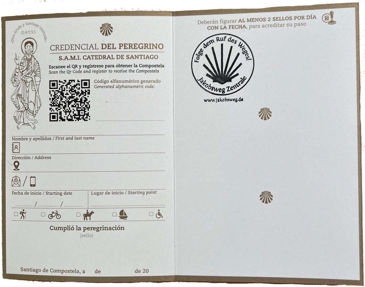 Passaporte oficial do peregrino (Credencial del Peregrino)