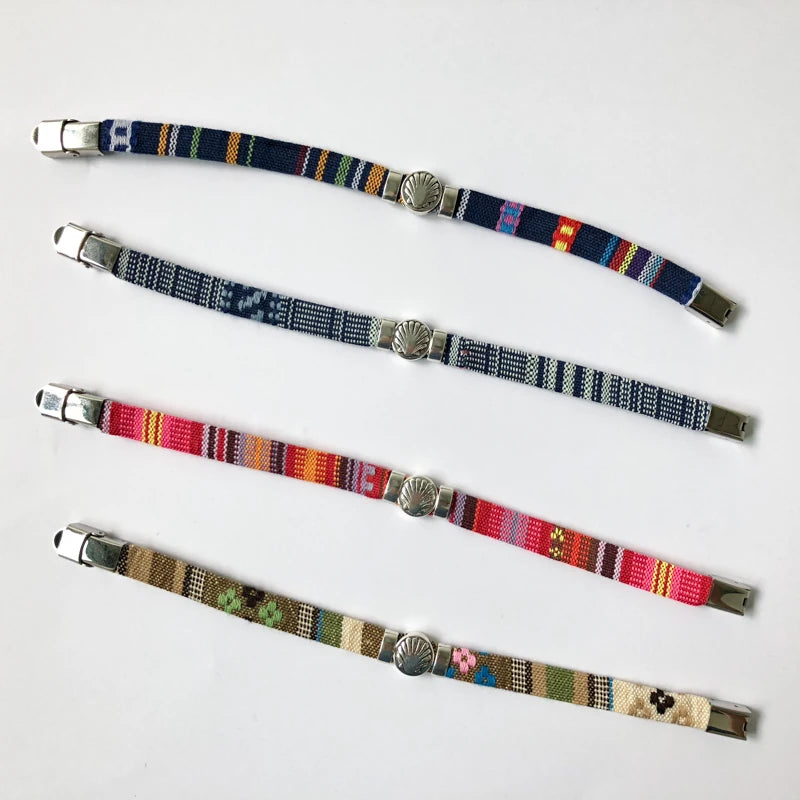 Fabric Bracelet with Metal Camino Shell