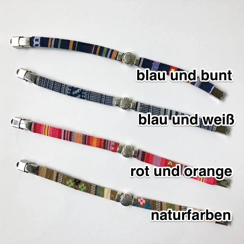 Fabric Bracelet with Metal Camino Shell