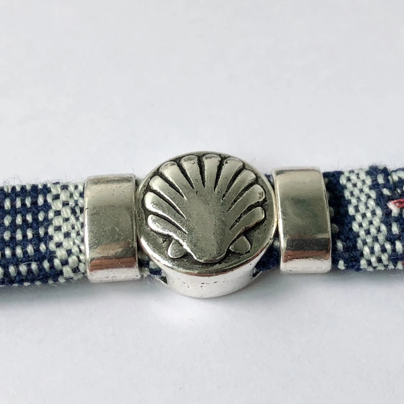 Fabric Bracelet with Metal Camino Shell