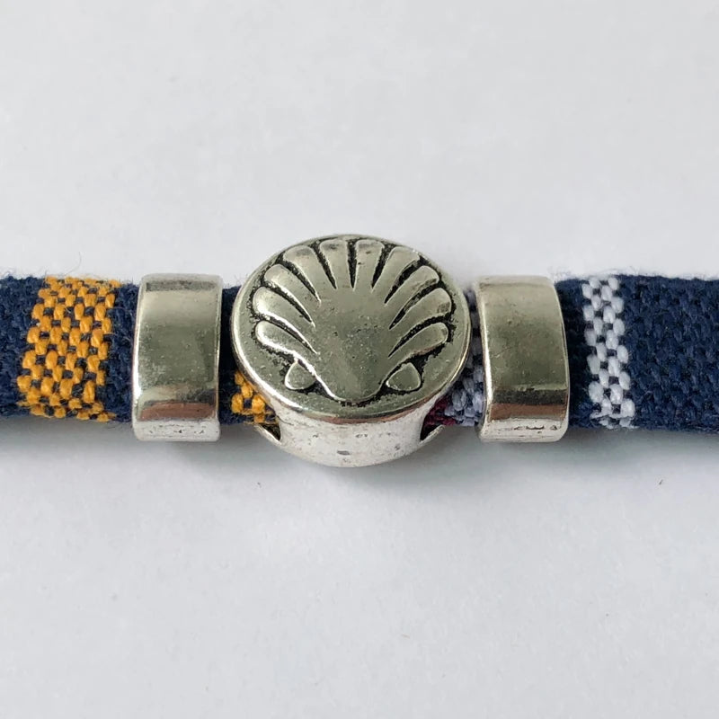 Fabric Bracelet with Metal Camino Shell